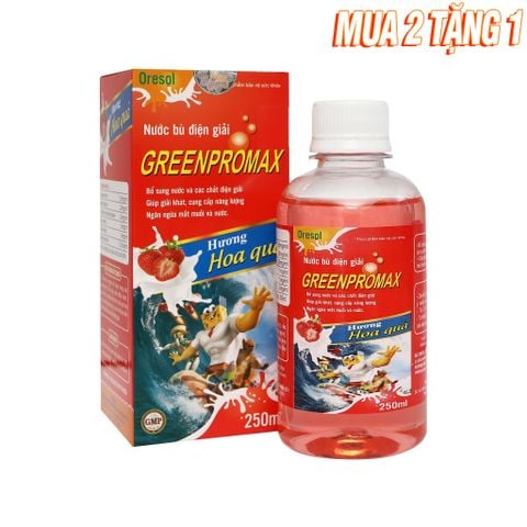 Nước uống bù điện giải - Oresol trẻ em GreenPromax vị Dâu