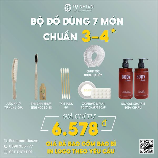 Bộ Amenities 10 Món Chuẩn Xanh Chỉ Từ 6.578đ!