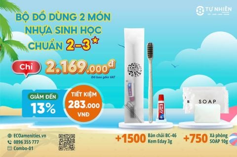 Combo Amenities 2 Món: Giảm 13% & Tặng Thêm 10% Hàng - Giá Trọn Gói Đã Gồm VAT