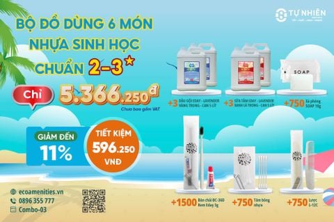 Combo-03 Tự Nhiên: Bộ Đồ Dùng Tiêu Hao 6 Món Nhựa Sinh Học Chuẩn 2-3 Sao Giá Tốt Nhất