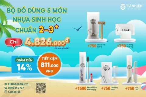Combo Amenities 5 Món: Giảm 14% & Tặng Thêm 10% Hàng - Giá Trọn Gói Đã Gồm VAT
