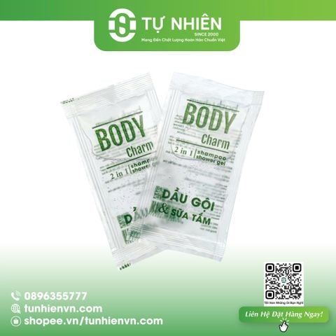 Tắm Gội 2in1 Body Charm (6ml) - Giải Pháp Amenities Tiện Lợi Cho Khách Sạn, Resort
