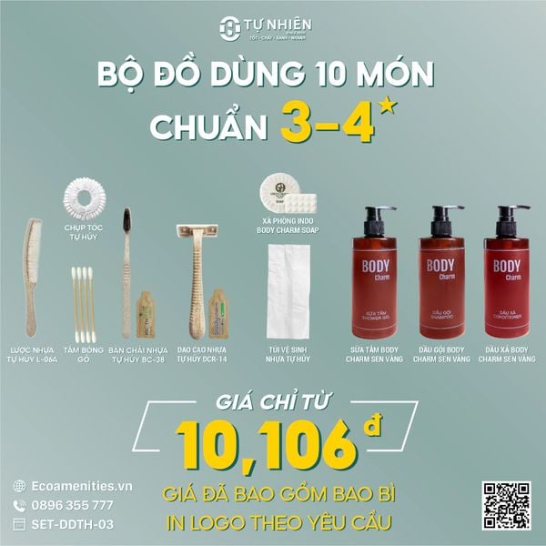 Bộ Amenities 10 Món Chuẩn Xanh Chỉ Từ 10106đ!