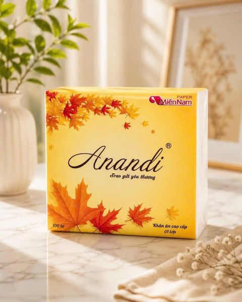Khăn Giấy Ăn Napkin Anandi 33x33cm: Giải Pháp Tiết Kiệm & Sang Trọng Cho Nhà Hàng, Quán Ăn