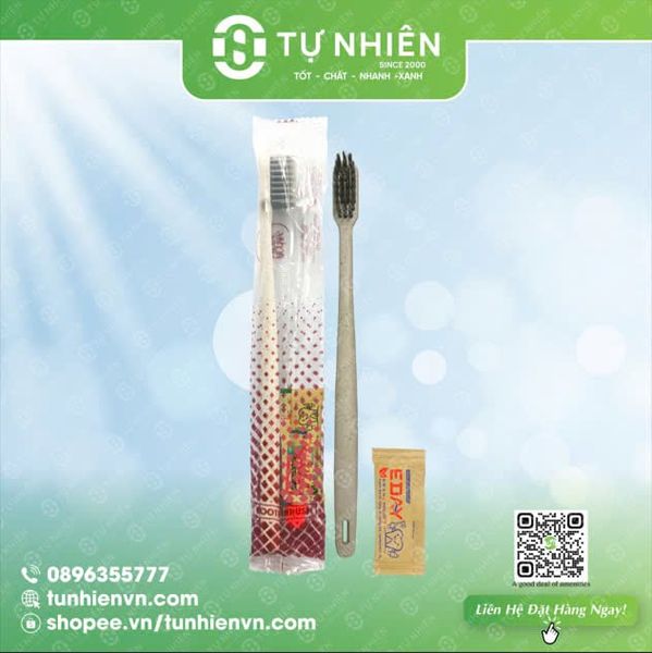 Combo 500 Bộ Bàn chải nhựa sinh học và kem đánh răng  bao bì Acting Here   (Giá Bao Gồn VAT)