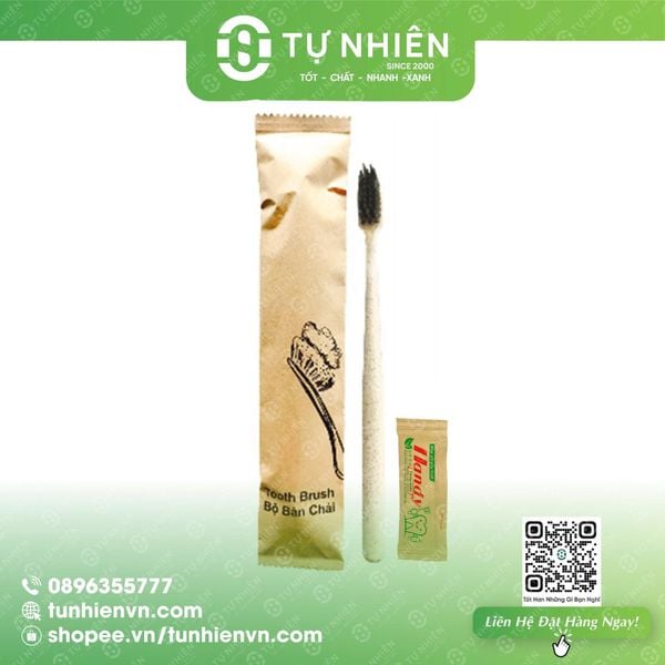 Combo 500 Bộ Bàn Chải Trấu & Kem gói Handy 5g (Giá Bao Gồn VAT)