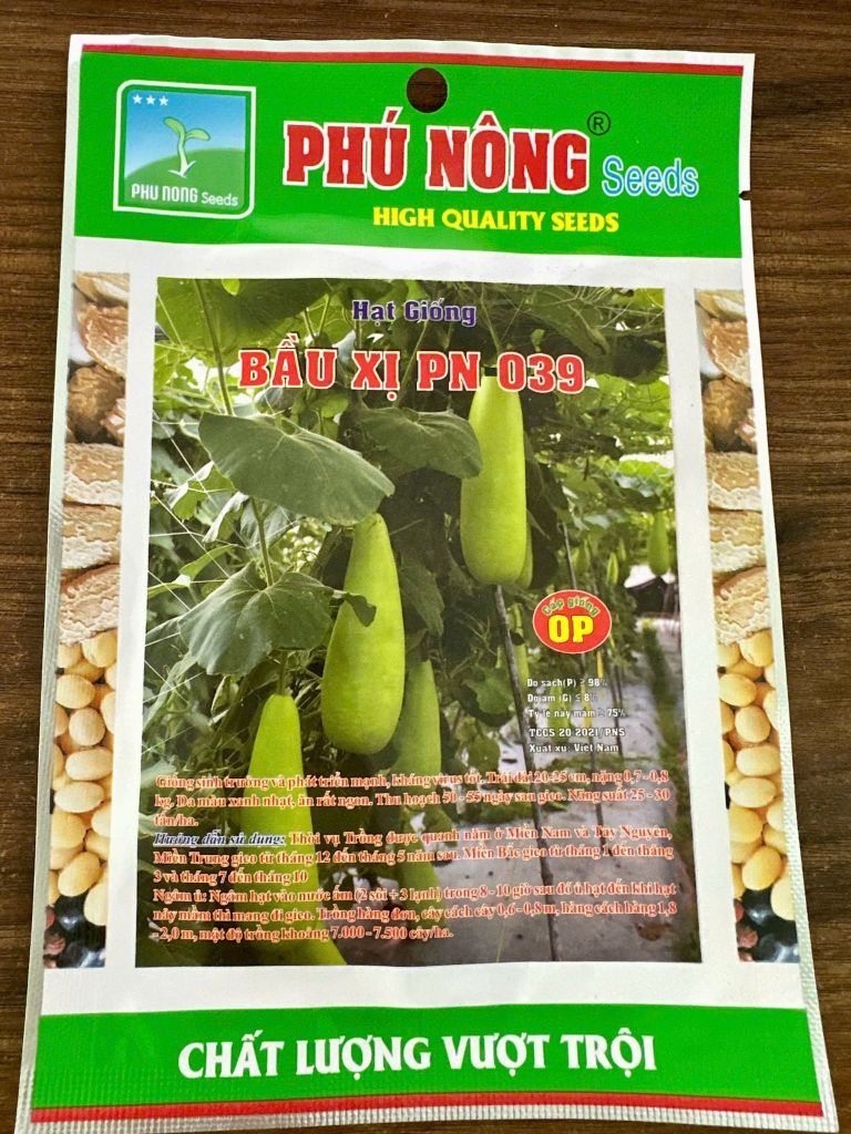  Hạt Giống Bầu Xị 039 Phú Nông – Gói Cao Sản Trái Tròn To, Ngọt Ruột 