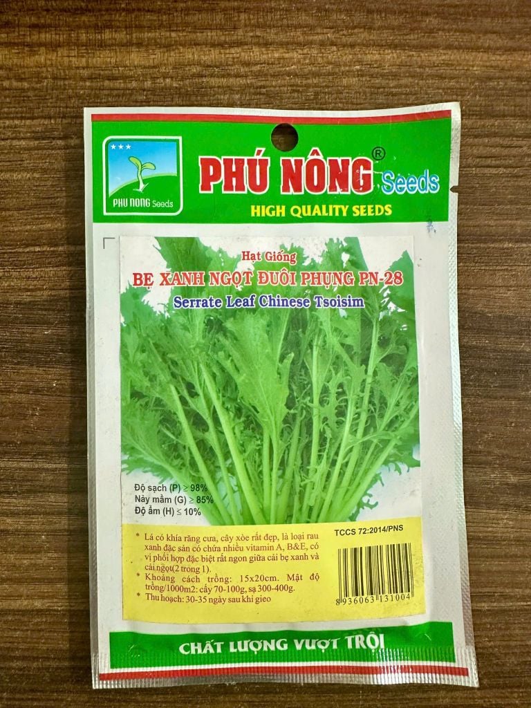  Hạt giống cải bẹ xanh ngọt đuôi phụng PN 28 