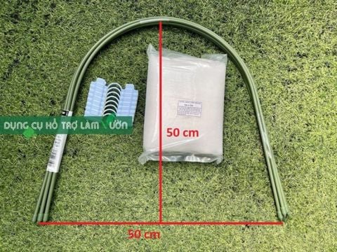 Bộ Khung Vòm Trồng Rau Daim C50cm x R50cm chuyên trồng cây ăn lá, ươm cây mùa mưa