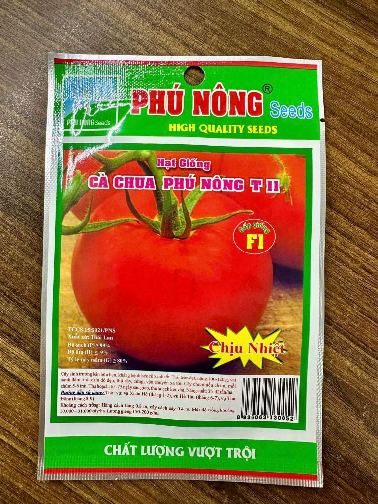  Hạt Giống Cà Chua Chịu Nhiệt T11 Phú Nông – Gói Cao Sản Siêu Trái, Đặc Ruột 