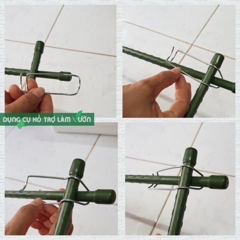 Kẹp sắt làm giàn leo ống thép bọc nhựa phi 8-11