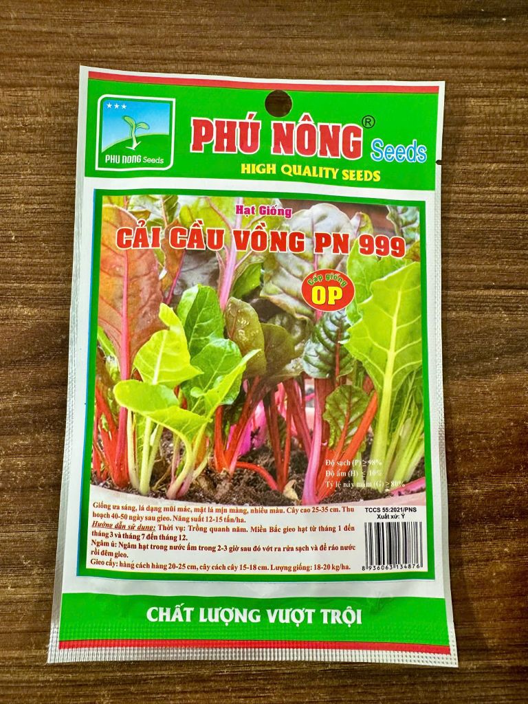  Hạt Giống Cải Cầu Vồng PN 999 – Rau Sạch Thượng Hạng, Đa Sắc Rực Rỡ, Giàu Dinh Dưỡng 