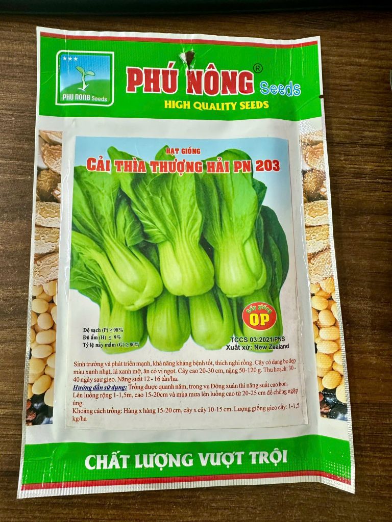  Hạt Giống Cải Thìa Thượng Hải Phú Nông PN-203 - Bẹ To Mập, Chịu Nhiệt Tốt, Ăn Giòn Ngọt 