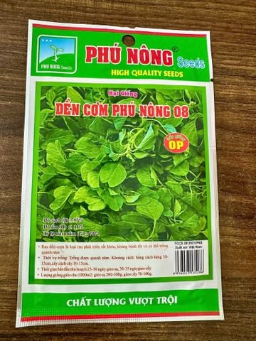 Hạt giống dền con phú nông 08 phát triển rất khỏe, kháng bệnh tốt và trồng được quanh năm