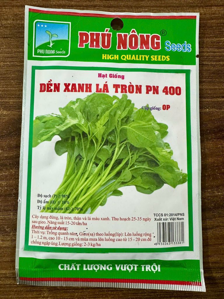  Hạt Giống Dền Xanh Lá Tròn PN400 – Sinh Trưởng Mạnh, Vị Ngọt Mát, Cực Kỳ Dễ Trồng 