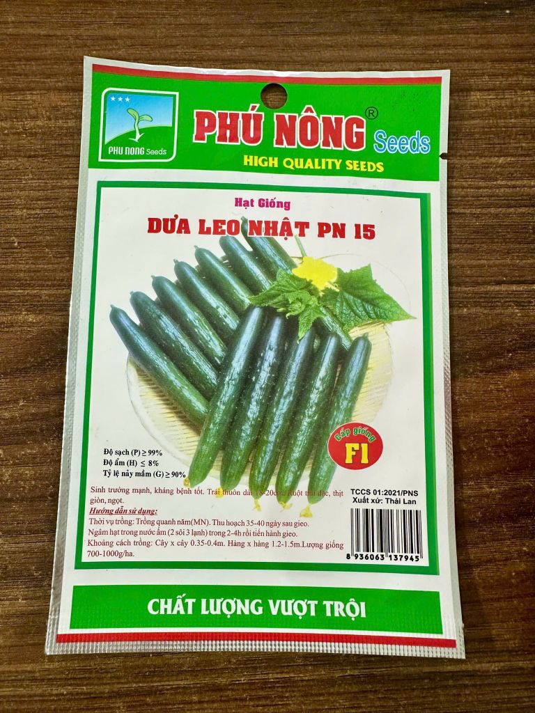  Hạt Giống Dưa Leo Nhật PN15 – Trái Dài, Giòn Ngọt, Siêu Sai Quả, Chịu Nhiệt Tốt 