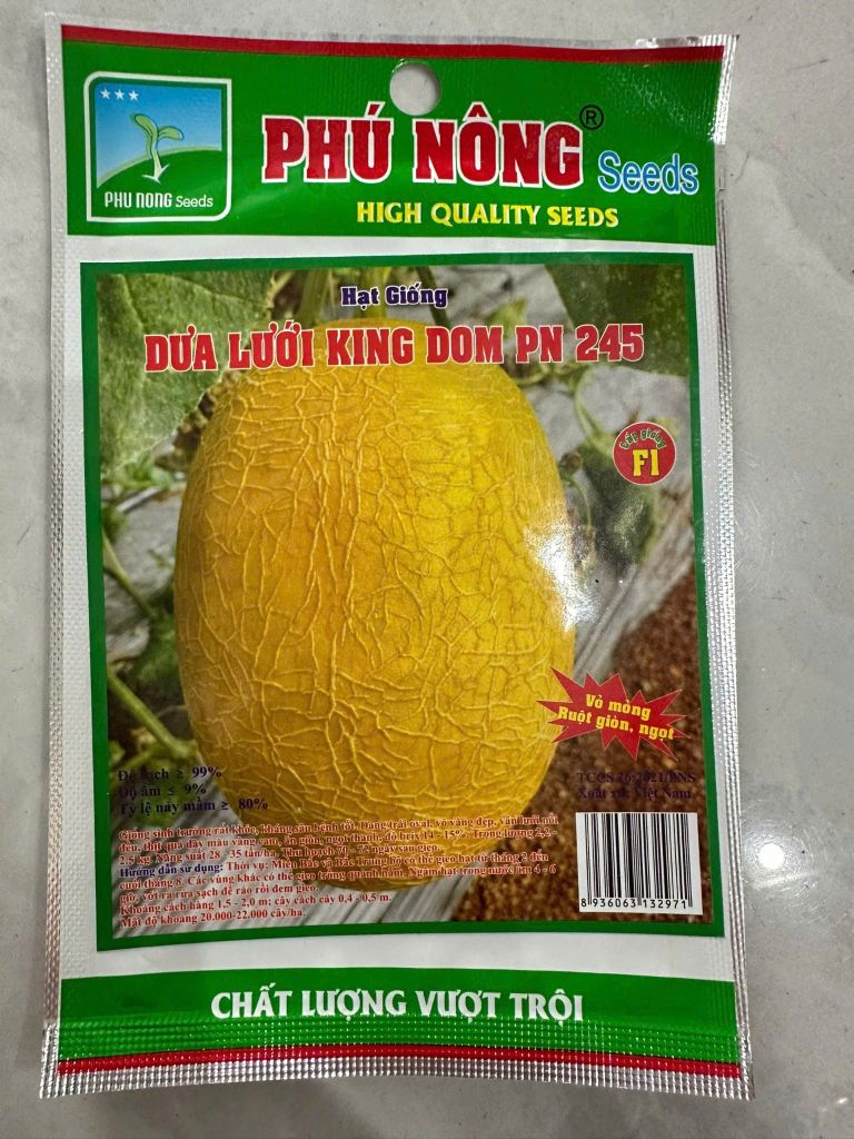  Hạt Giống Dưa Lưới Kingdom PN245 - Độ Ngọt Cao, Kháng Bệnh Tốt 