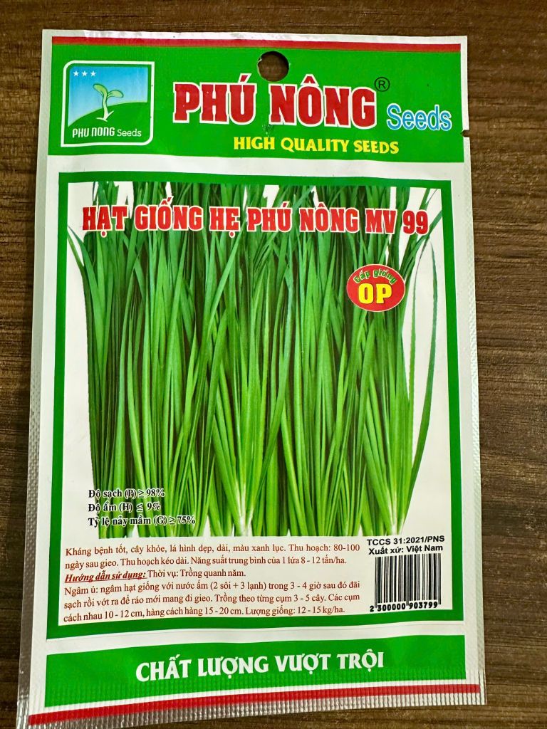  Hạt Giống Hẹ Phú Nông MV99 – Sinh Trưởng Mạnh, Thu Hoạch Lâu Dài 