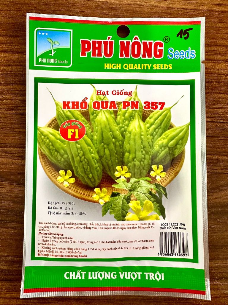  Hạt Giống Khổ Qua PN 357 Phú Nông (Gói 15 Hạt) - F1 Năng Suất Cao, Trái Đẹp 