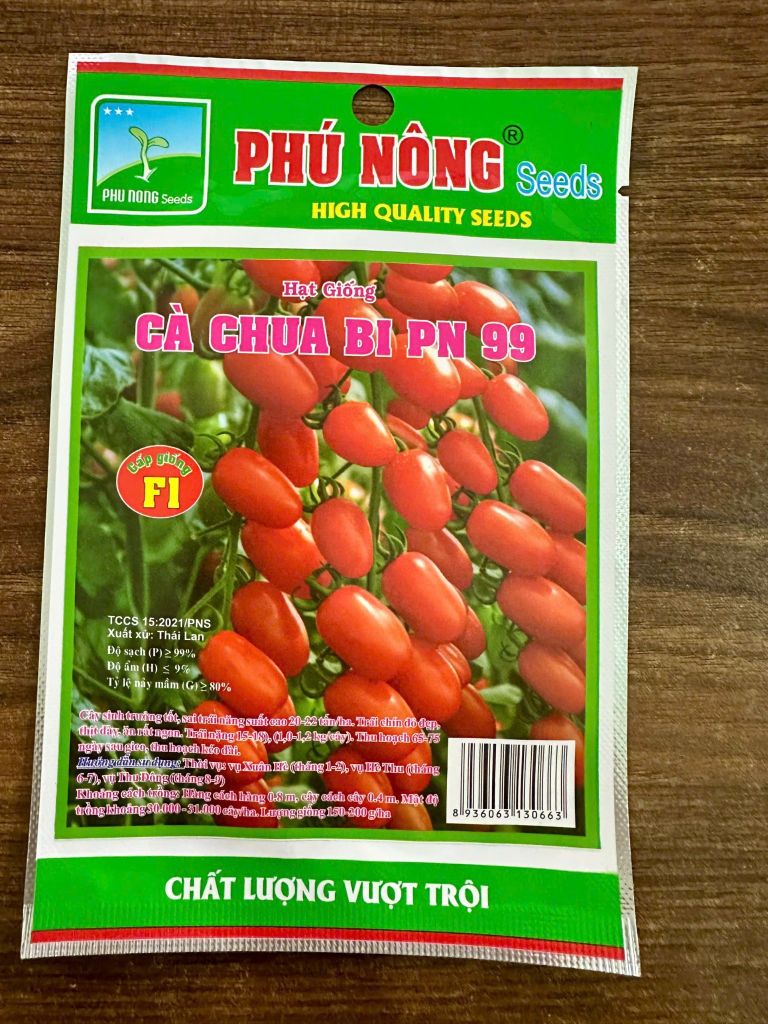  Hạt Giống Cà Chua Bi Phú Nông PN-99 - Quả Tròn Đều, Đỏ Mọng, Thu Hoạch Sai Trĩu Cành 