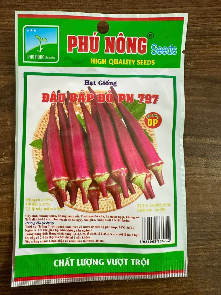 Hạt Giống Đậu Bắp Đỏ PN 797 Phú Nông - Gói Gieo Trồng Năng Suất Cao 