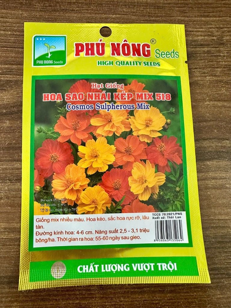  Hạt Giống Hoa Sao Nhái Kép Mỹ 518 – Form Hoa Đại, Nhiều Lớp Cánh, Đa Sắc Rực Rỡ 