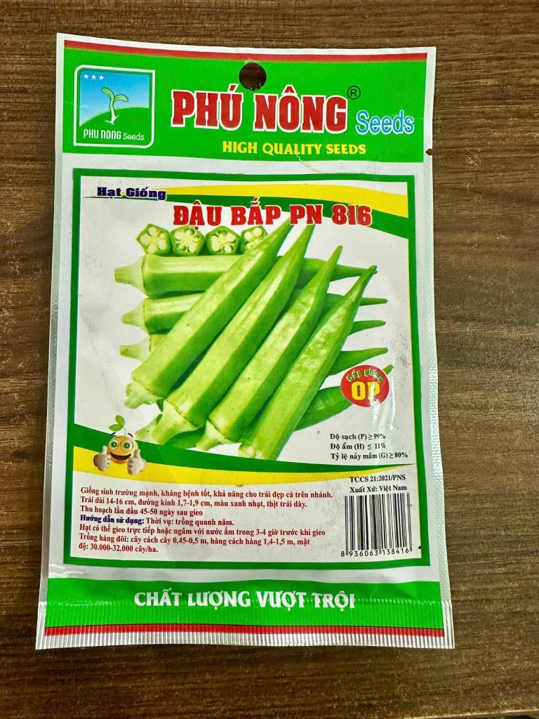  Hạt Giống Đậu Bắp 816 Phú Nông - Giống Cao Sản Siêu Sai Trái, Kháng Bệnh Tốt 