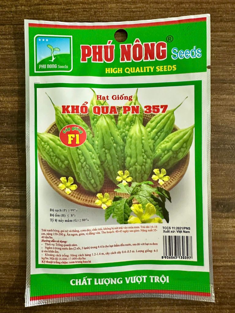  Hạt Giống Khổ Qua PN 357 Phú Nông - F1 Năng Suất Cao, Trái Đẹp 
