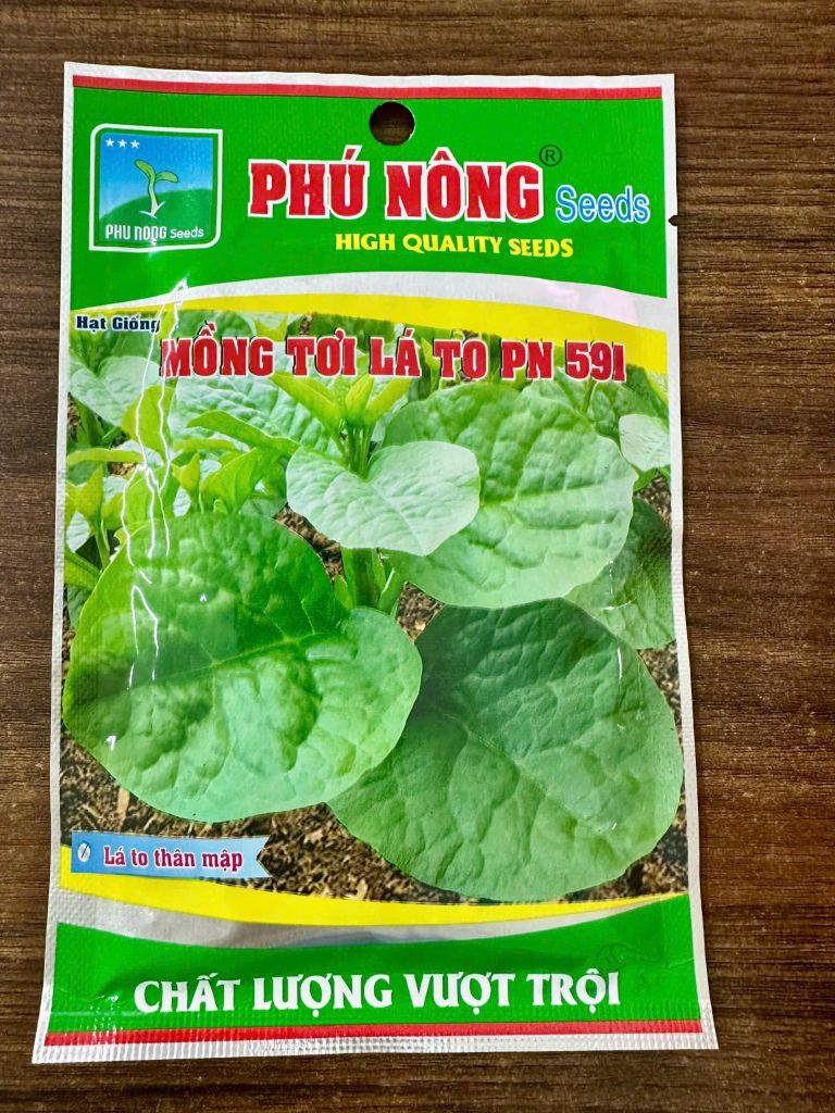  Hạt Giống Mồng Tơi Lá To Phú Nông PN-591 - Lá Dày Mướt, Sinh Trưởng Mạnh, Thu Hoạch Liên Tục 
