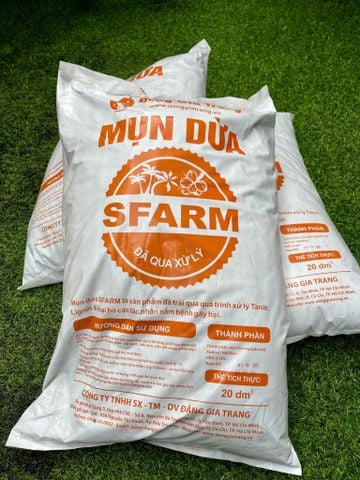 Mụn dừa đã qua xử lý SFARM quy cách bao lớn 50dm3 chuyên dùng cho nhà vườn trồng dưa lưới và hoa hồng