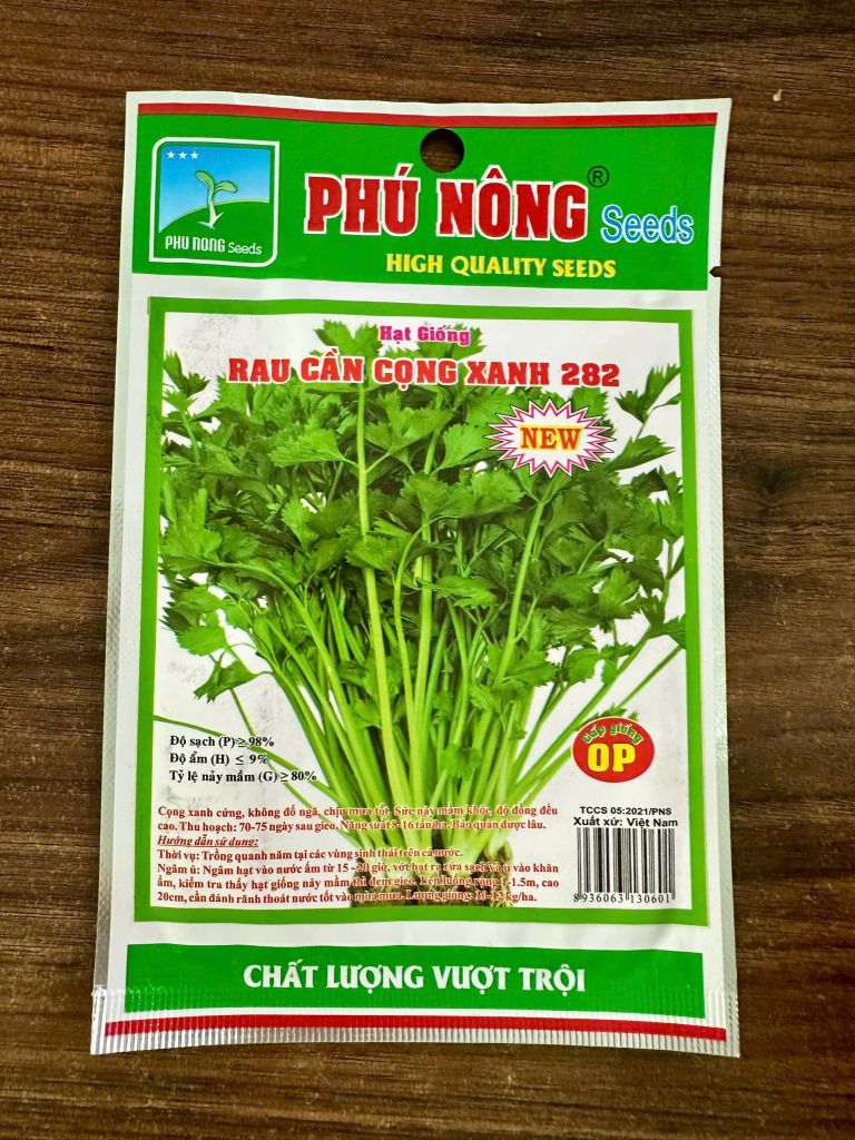  Hạt Giống Rau Cần Cọng Xanh 282 – Cọng To Giòn Gọt, Chuẩn Vị Thơm Ngon 