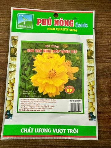  Hạt Giống Hoa Sao Nhái Kép Vàng 519 – Sắc Vàng Rực Rỡ, Cánh Dày, Nở Rộ Ban Công 