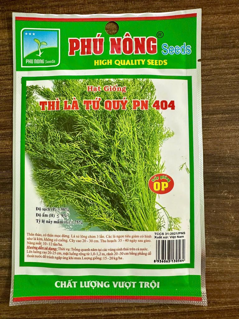  Hạt Giống Thì Là Tứ Quý PN 404 Phú Nông – Gói Cao Sản Thơm Nồng, Siêu Lá 