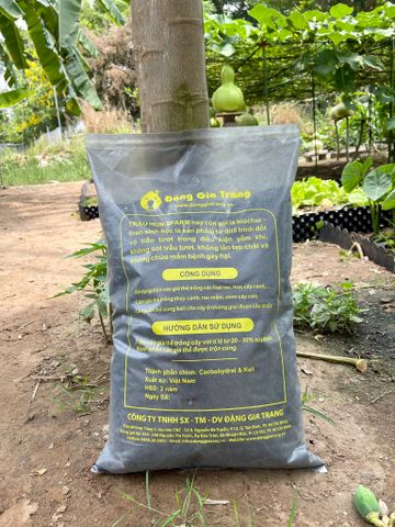 Trấu hun than sinh học Sfarm bao 20dm3 không lẫn tạp chất cải tạo đất và tạo độ tơi xốp