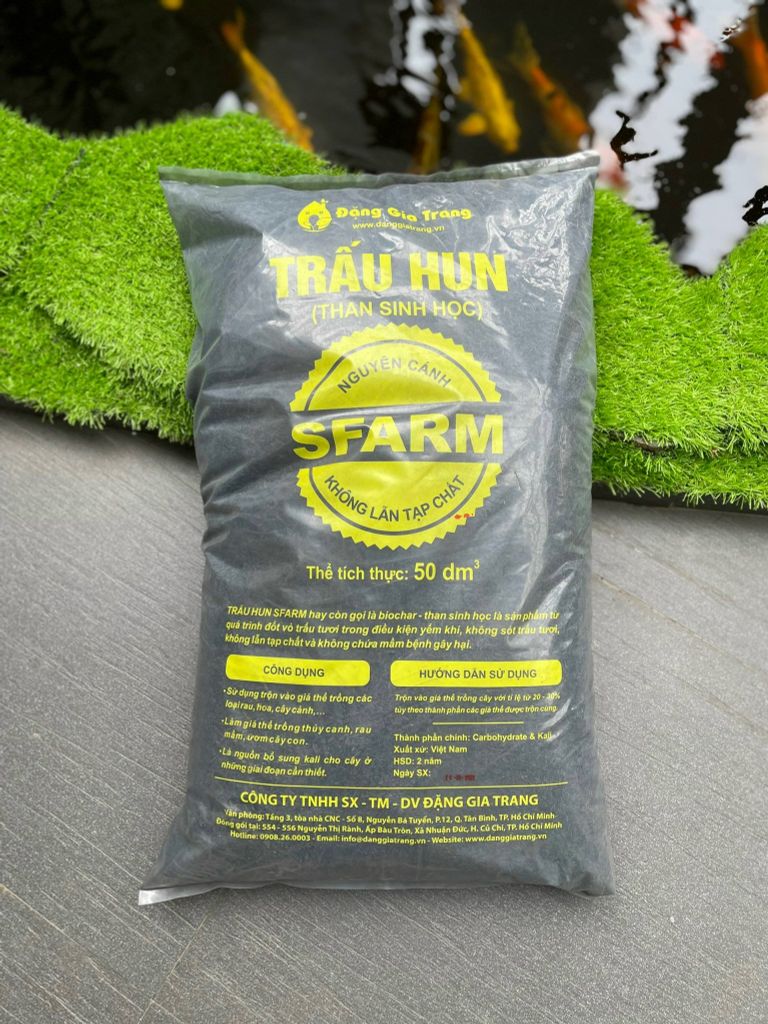  Trấu Hun Nguyên Cánh SFARM Bao 50dm3 – Giá Thể Cải Tạo Đất, Kích Rễ Vượt Trội 