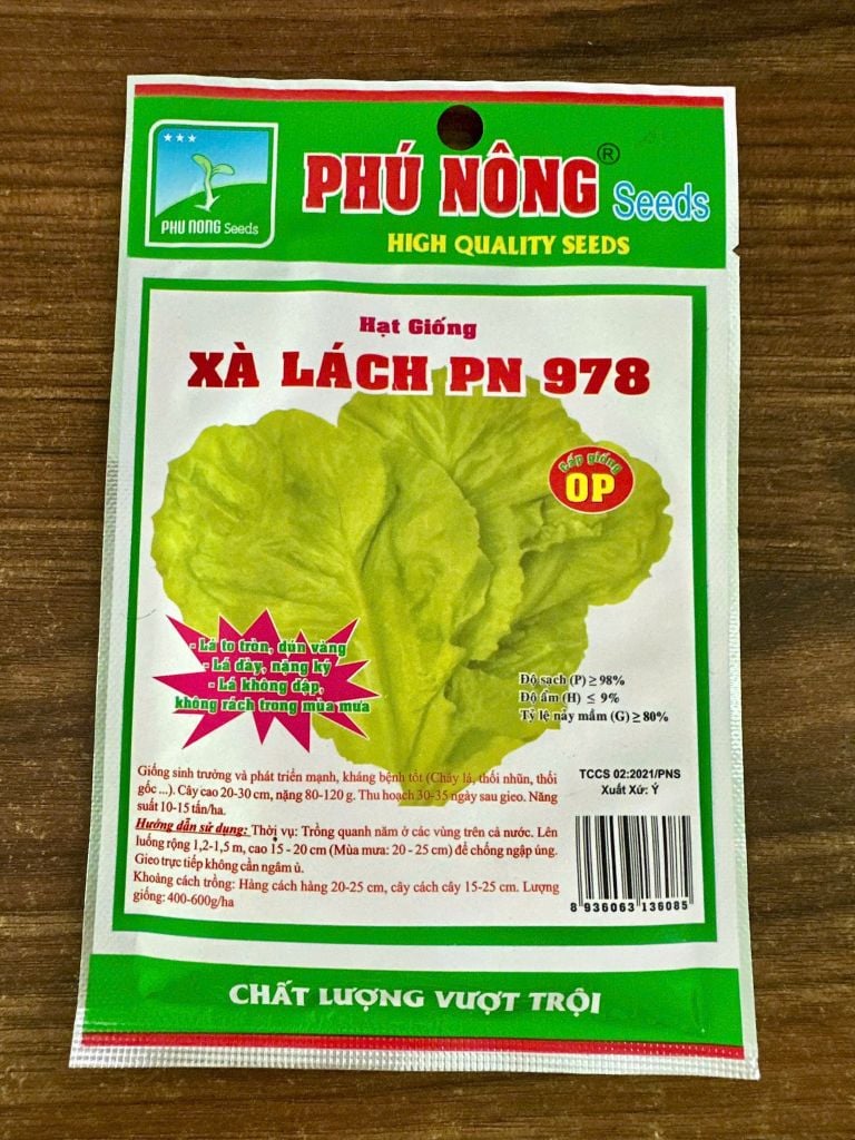  Hạt Giống Xà Lách PM-978 – Chịu Nhiệt Vượt Trội, Lá Xanh Mướt, Giòn Ngọt Đậm Đà 