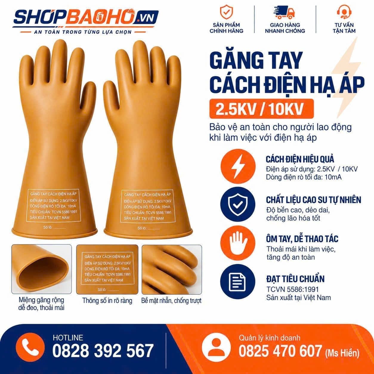 GĂNG TAY CÁCH ĐIỆN HẠ ÁP VICADI