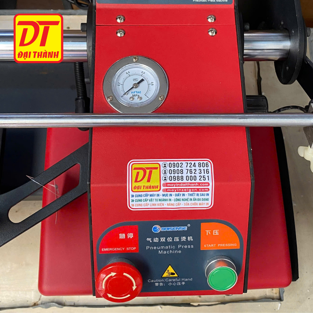 Máy Ép Nhiệt Khí Nén 20x30 2 Mâm Đầu Trượt