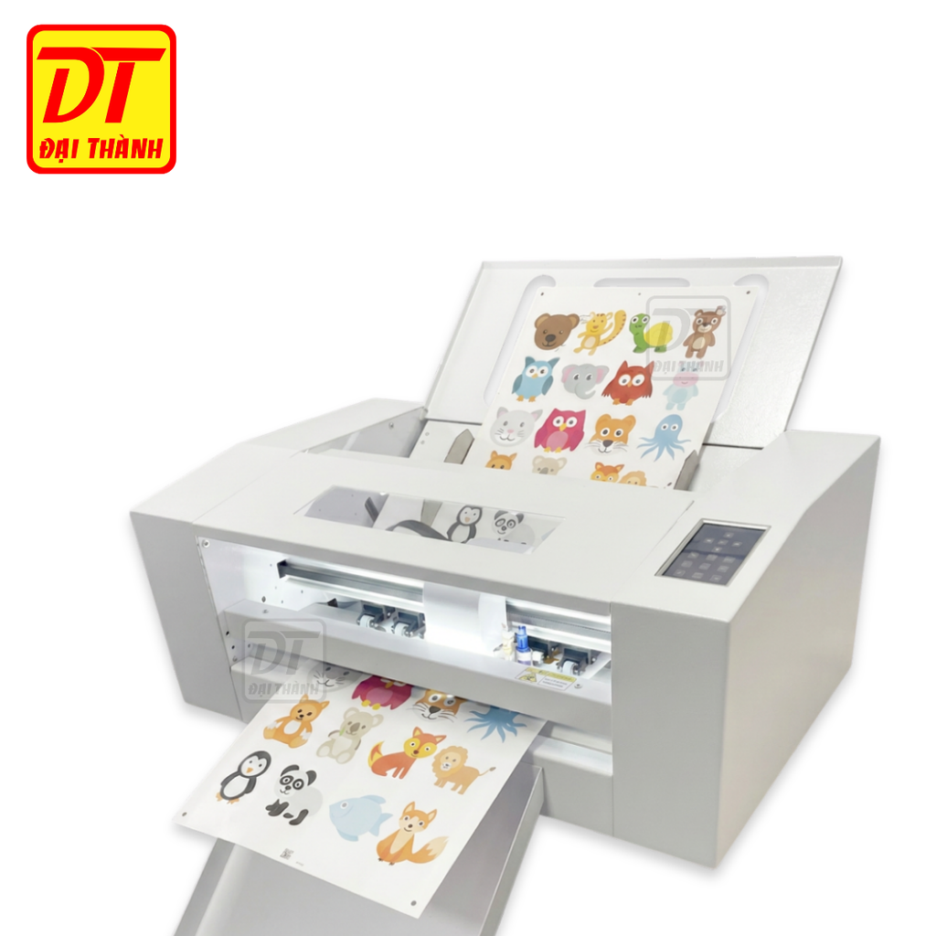 Máy Cắt Bế Decal T350 - 2 Đầu Cắt Cấn, Tự Động Load Giấy