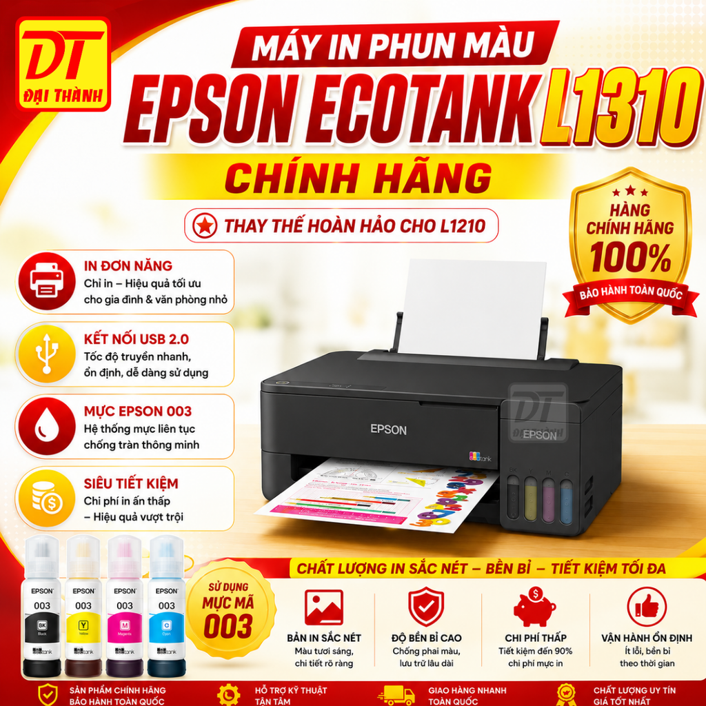 Máy In Phun Màu Epson EcoTank L1310 Chính Hãng