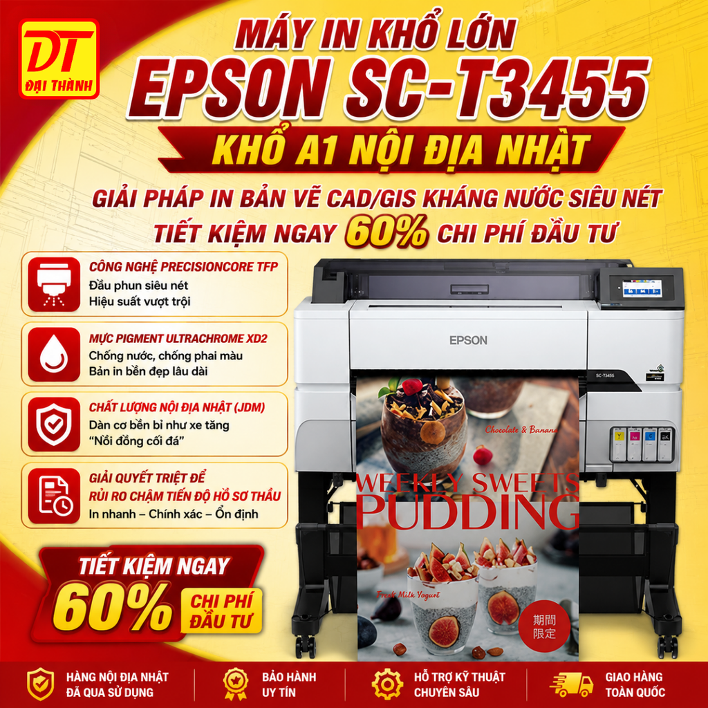Máy In Khổ Lớn Epson SC-T3455 Khổ A1 Nội Địa Nhật