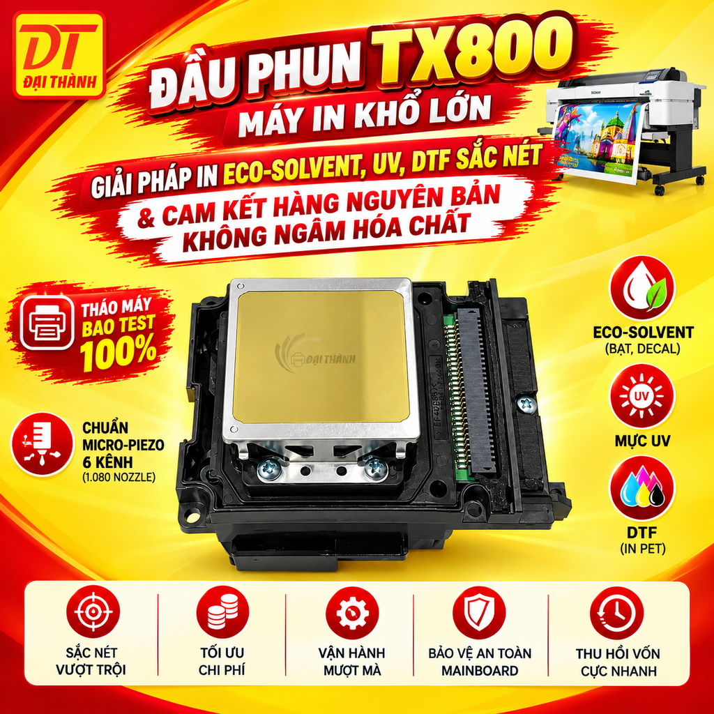 Đầu Phun TX800 Máy In Khổ Lớn Cho Các Xưởng In Quảng Cáo