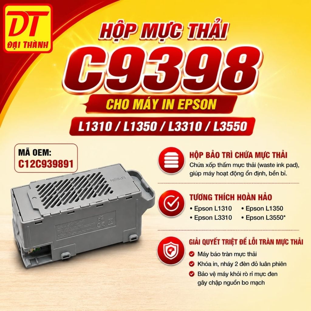 Hộp Mực Thải C9398 Cho Máy In Epson L1310 / L1350 / L3310 / L3550