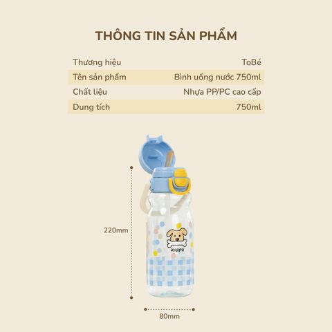 Bình uống nước 750ml MS 4116 