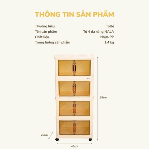  Tủ 4 tầng đa năng Nala MS 1130 