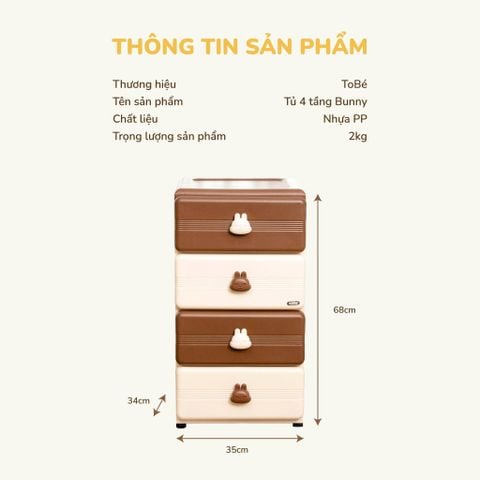  Tủ 4 tầng Bunny MS 1131 