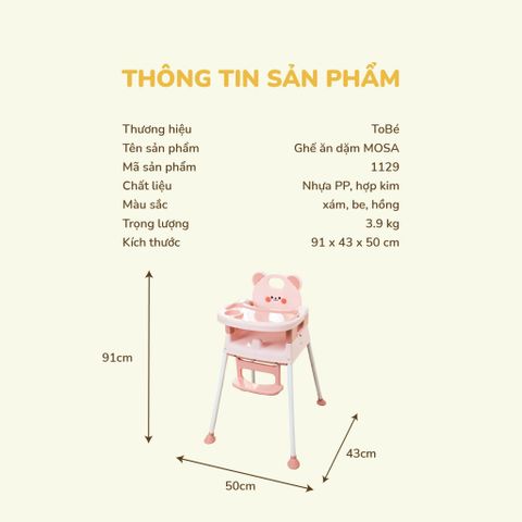  Ghế ăn dặm Mosa MS 1129 