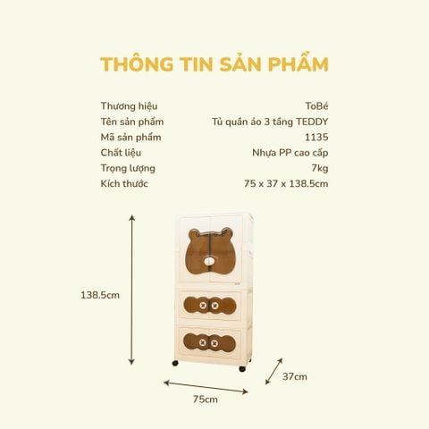 Tủ Đa Năng Teddy MS 1135 