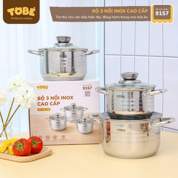  Bộ 3 nồi inox cao cấp MS 9157 