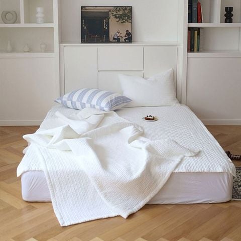  Chăn Mền Drap Trải Cotton Mật Độ Cao Nguyên Chất Cao Cấp Hàn Quốc Temperature 